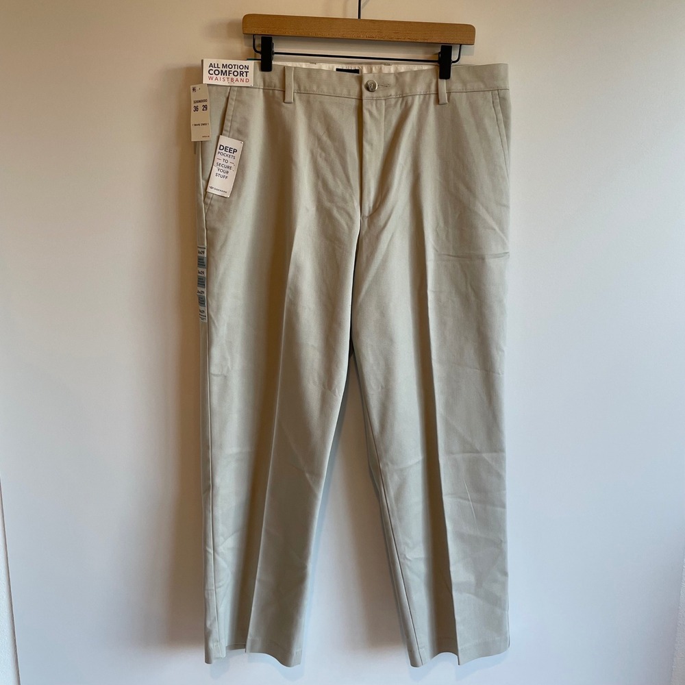 Dockers Easy Khaki Classic Fit All Motion‎ Comfort Waistband Pants 36x29 New